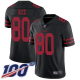 San Francisco 49ers #80 Jerry Rice Black Alternate Youth Stitched NFL 100th Season Vapor Limited Jersey