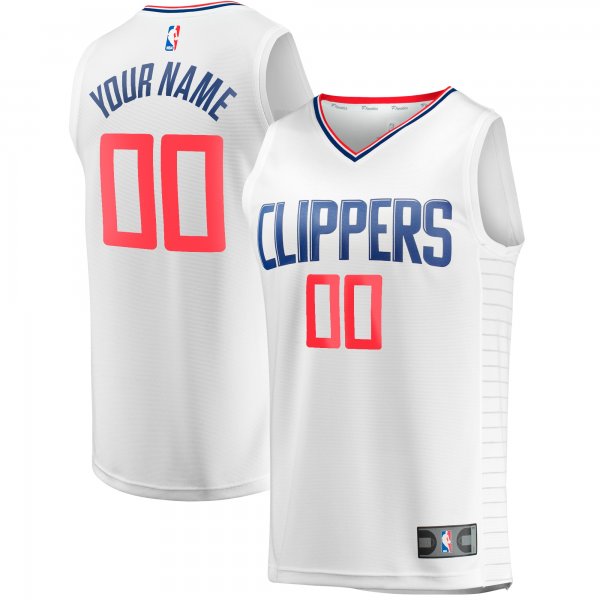 Men's LA Clippers Fanatics White Fast Break Custom Replica Jersey - Association Edition