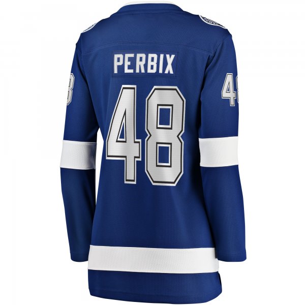 Women's Tampa Bay Lightning Nick Perbix Fanatics Blue Home Breakaway Player Jersey