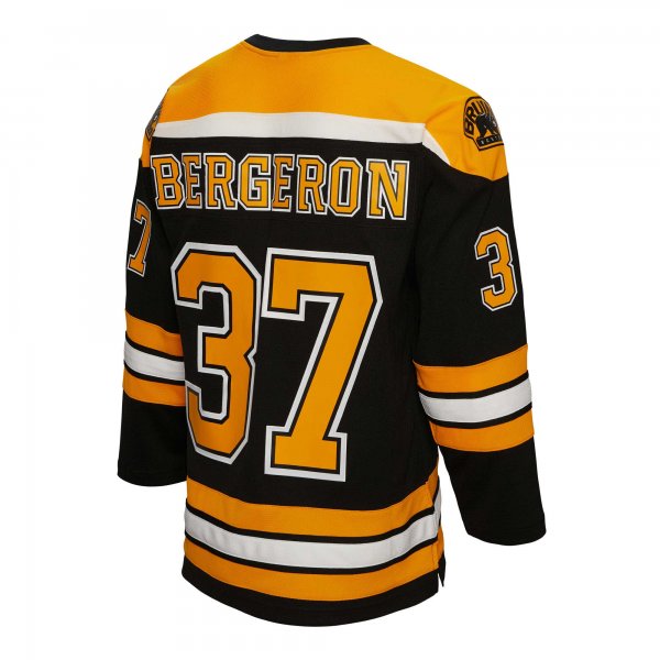 Men's Boston Bruins Patrice Bergeron Mitchell & Ness Black Big & Tall 2010 Alternate Captain Patch Blue Line Player Jersey