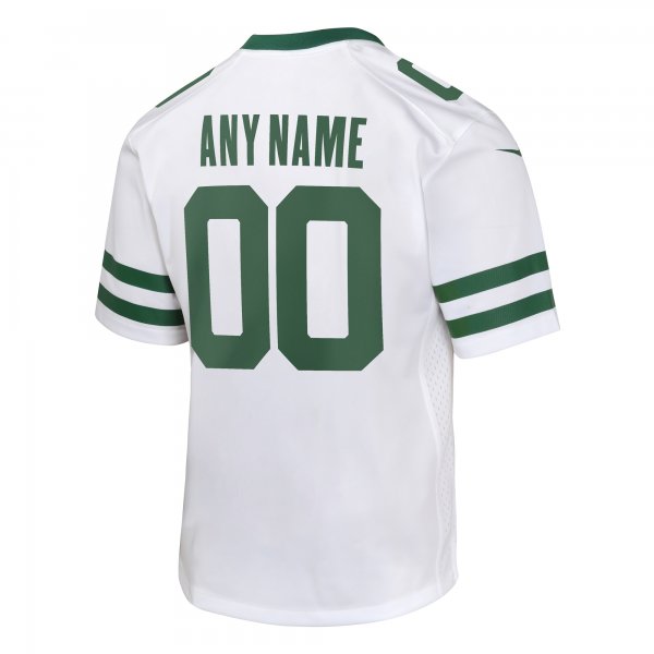 Youth New York Jets  Nike Legacy White Custom Game Jersey