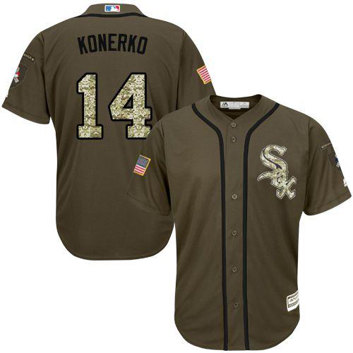 Chicago White sox #14 Paul Konerko Green Salute to Service Stitched MLB Jersey