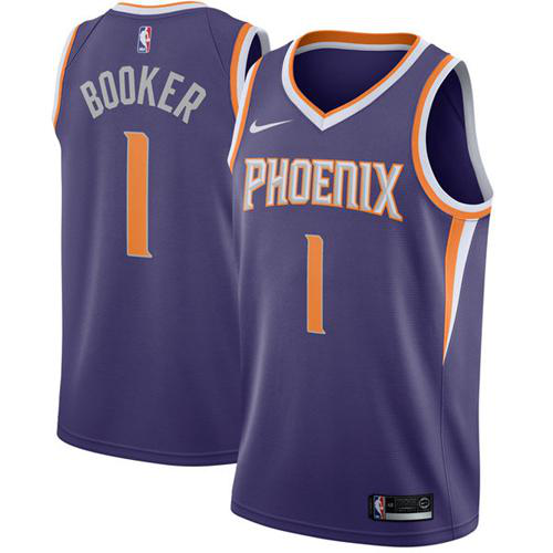 Men's Nike Phoenix Suns #1 Devin Booker Purple Swingman Icon Edition NBA Jersey