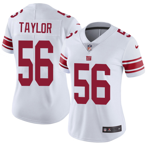 Nike New York Giants #56 Lawrence Taylor White Women's Stitched NFL Vapor Untouchable Limited Jersey