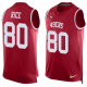 Nike San Francisco 49ers #80 Jerry Rice Red Team Color Men's Stitched NFL Limited Tank Top Jersey