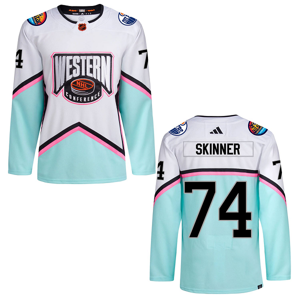 Men's NHL Edmonton Oilers Stuart Skinner Western All Star #74 Jersey