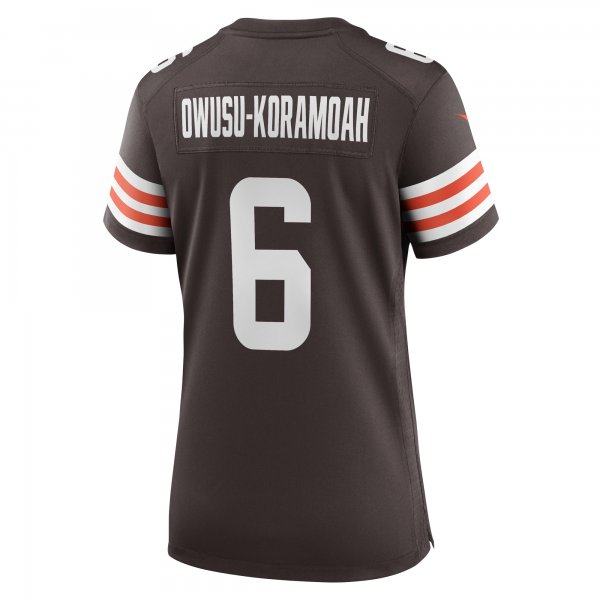 Women's Cleveland Browns Jeremiah Owusu-Koramoah Nike Brown Team Game Jersey