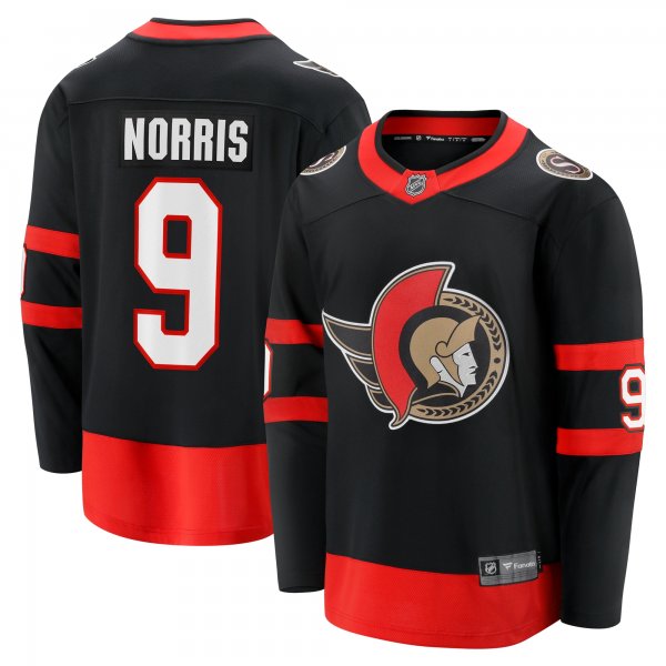 Men's Ottawa Senators Josh Norris Fanatics Black Home Breakaway Jersey