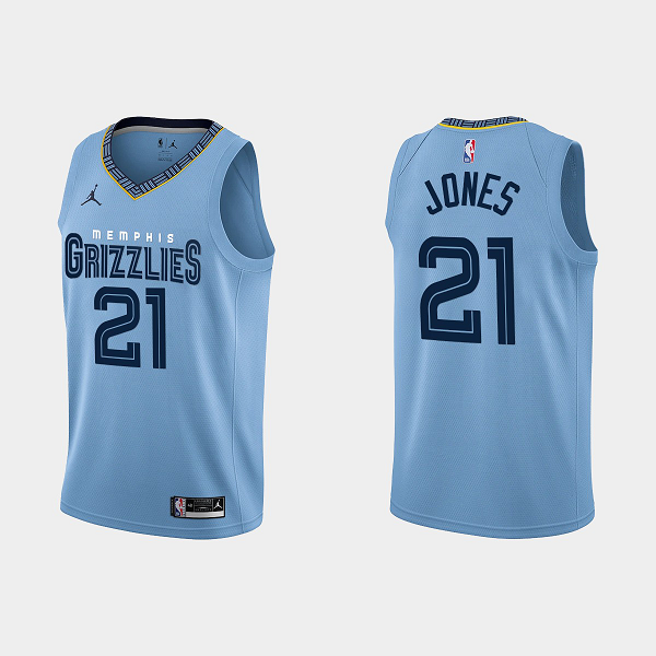 Men's Memphis Grizzlies #21 Tyus Jones 2022-23 Statement Edition Blue NBA Jersey