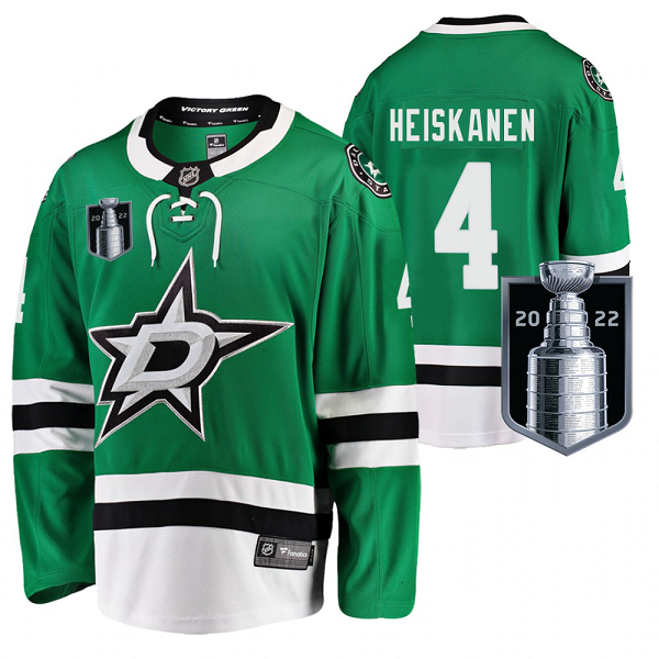 Men's Dallas Stars Miro Heiskanen 2022 Stanley Cup Playoffs #4Home