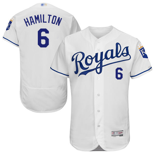 Kansas City Royals #6 Billy Hamilton White Flexbase Collection Stitched MLB Jersey