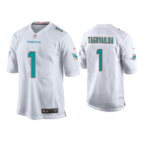 Youth #1 Tua Tagovailoa Miami Dolphins White 2020 NFL Draft Game Jersey