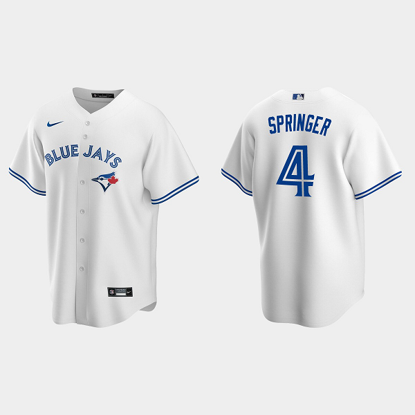 Men's Toronto Blue Jays #4 George Springer White Home MLB Jersey