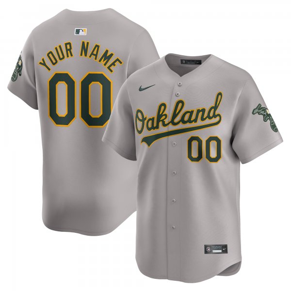 Men's Oakland Athletics  Nike Gray Away Limited Custom Jersey