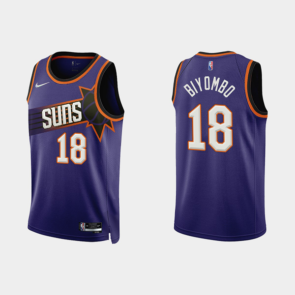 Men's Phoenix Suns #18 Bismack Biyombo Icon Edition Purple NBA Jersey