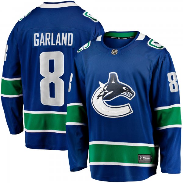 Men's Vancouver Canucks Conor Garland Fanatics Blue Home Breakaway Jersey