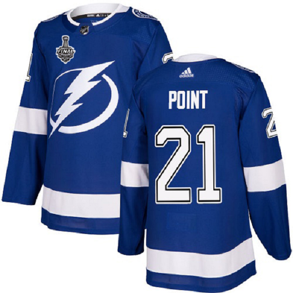 Adidas Lightning #21 Brayden Point Blue Home 2020 Stanley Cup Final Stitched NHL Jersey