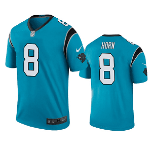 Men's Carolina Panthers #8 Jaycee Horn Blue Color Rush Legend Jersey