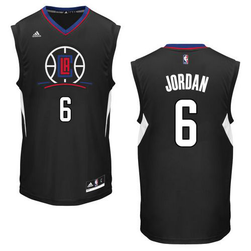 Men's Jordan Brand Los Angeles Clippers #6 DeAndre Black Alternate Stitched NBA Jersey