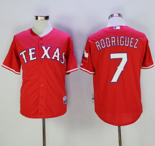 Texas Rangers #7 Ivan Rodriguez Red Cool Base Stitched MLB Jersey