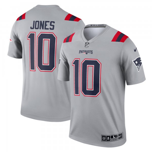 Men's New England Patriots Mac Jones Nike Gray Inverted Legend Jersey