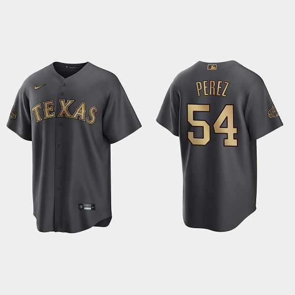 Men's Texas Rangers #54 Martin Perez 2022 MLB All-Star Game Cool Base Jersey - Charcoal