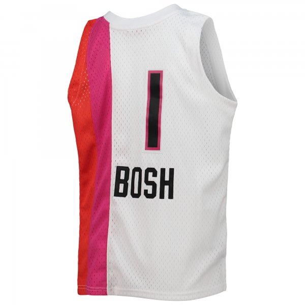 Youth Miami Heat Chris Bosh Mitchell & Ness White 2011/12 Hardwood Classics Swingman Jersey