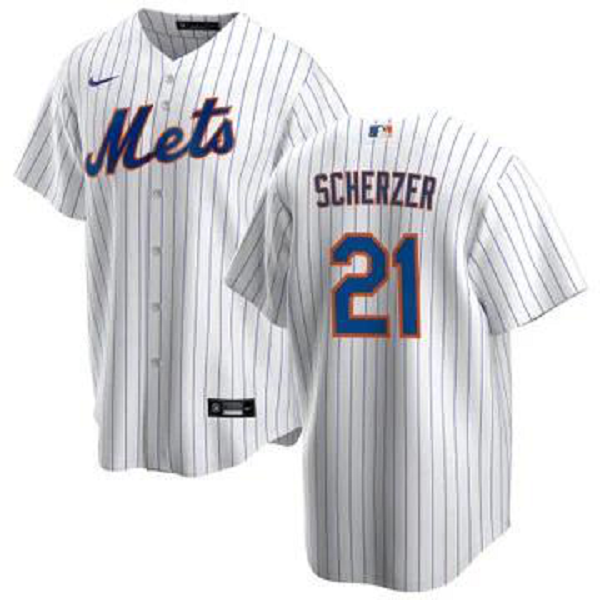 Men's New York Mets #21 Max Scherzer White Cool Base Alternate Team Jersey