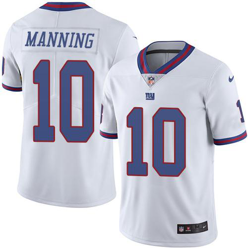 Nike New York Giants #10 Eli Manning White Men's Stitched NFL Limited New Color Rush Jersey