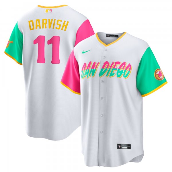 Men's San Diego Padres Yu Darvish Nike White City Connect Replica Player Jersey