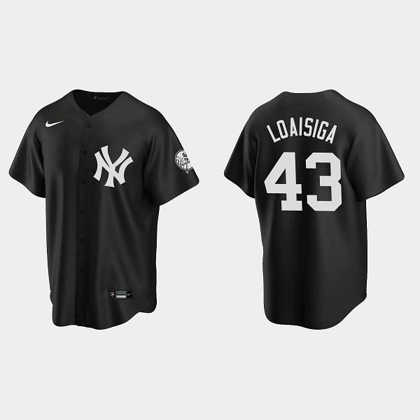 Men's New York Yankees #43 Jonathan Loaisiga Black Fashion MLB Jersey