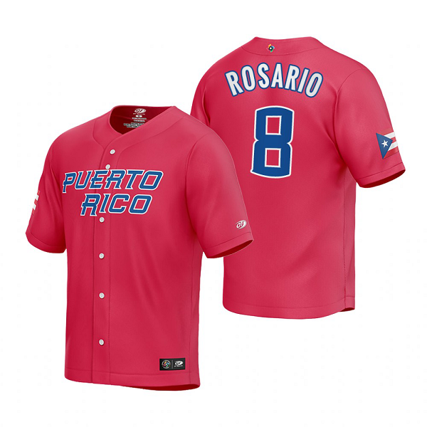 Puerto Rico Baseball Eddie Rosario Red 2023 World Baseball Classic Jersey