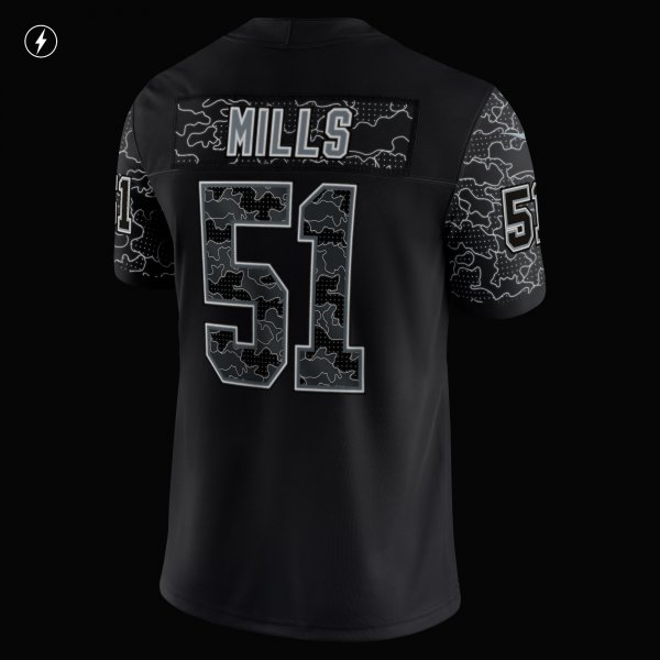 Men's Carolina Panthers Sam Mills Nike Black Retired Player RFLCTV Limited Jersey