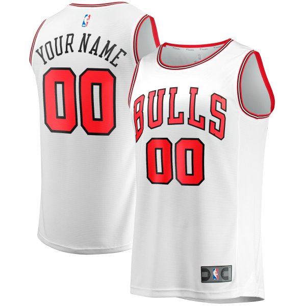 Men's Chicago Bulls Fanatics White Fast Break Custom Replica Jersey - Association Edition