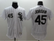 Chicago White sox #45 Michael Jordan White(Black Strip) Flexbase Collection Stitched MLB Jersey