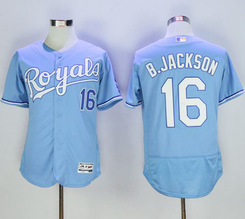 Kansas City Royals #16 Bo Jackson Light Blue Flexbase Collection Stitched MLB Jersey