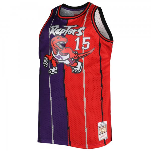 Men's Toronto Raptors Mitchell & Ness Purple/ Red Big & Tall Hardwood Classics 1998/99 Split Swingman Jersey