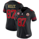 Women's Kansas City Chiefs #87 Travis Kelce Black Gold Trim Vapor All Stitched Jersey