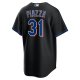 Men's New York Mets Mike Piazza Nike Black 2022 Alternate Replica Player Jersey