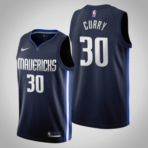 Men's 2019-20 Dallas Mavericks Seth Curry #30 Navy NBA Jersey