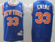 Men's New York Knicks #33 Patrick Ewing Blue Throwback Stitched NBA Jersey