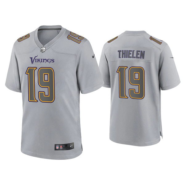 Men's Minnesota VikingsAdam Thielen Gray Atmosphere Fashion Game Jersey