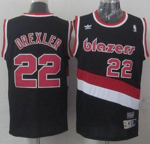 Men's Portland Trail Blazers #22 Clyde Drexler Black Soul Swingman Throwback Stitched NBA Jersey