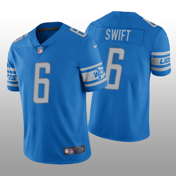 Detroit Lions #6 D'Andre Swift Light Blue Vapor Limited Men's Jersey