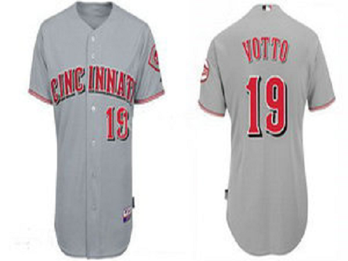 Cincinnati Reds #19 Joey Votto Grey Cool Base Stitched MLB Jersey