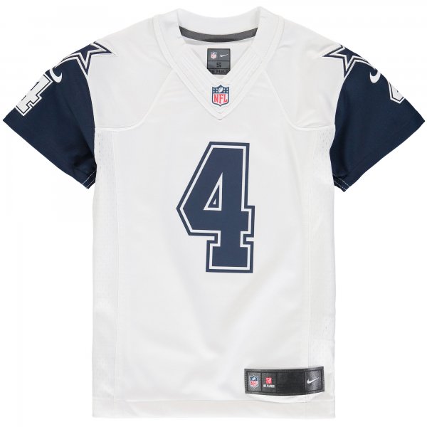 Youth Dallas Cowboys Dak Prescott Nike White Color Rush Game Jersey