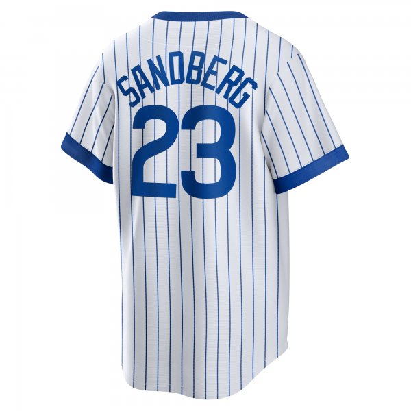 Men's Chicago Cubs Ryne Sandberg Nike White Home Cooperstown Collection Player Jersey