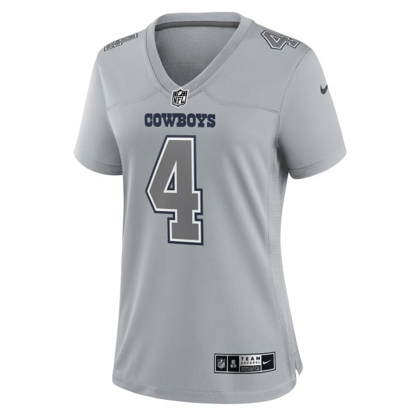 Women's Dallas Cowboys Dak Prescott Nike Gray Atmosphere Fashion Game Jersey