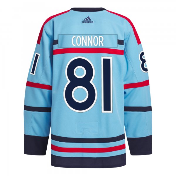 Men's Winnipeg Jets Kyle Connor adidas Light Blue Anniversary Primegreen Player Jersey