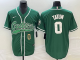 Men's Boston Celtics #0 Jayson Tatum Green Baseball Jersey